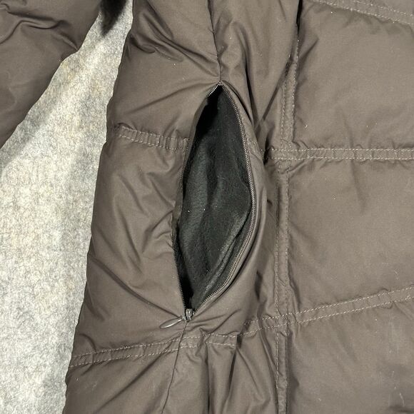 LL Bean Goose Down Quilted Parka Women’s L Brown Puffer Long Jacket Winter READ - Picture 3 of 8